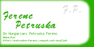 ferenc petruska business card